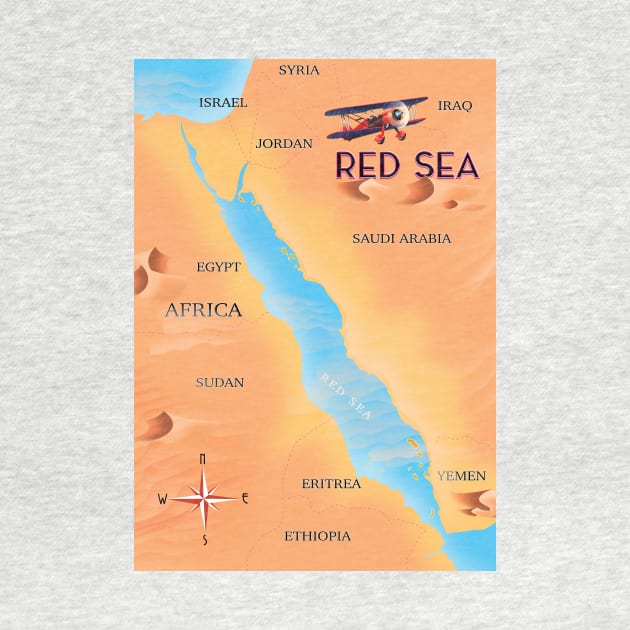 Red Sea Middle East Travel Map by nickemporium1